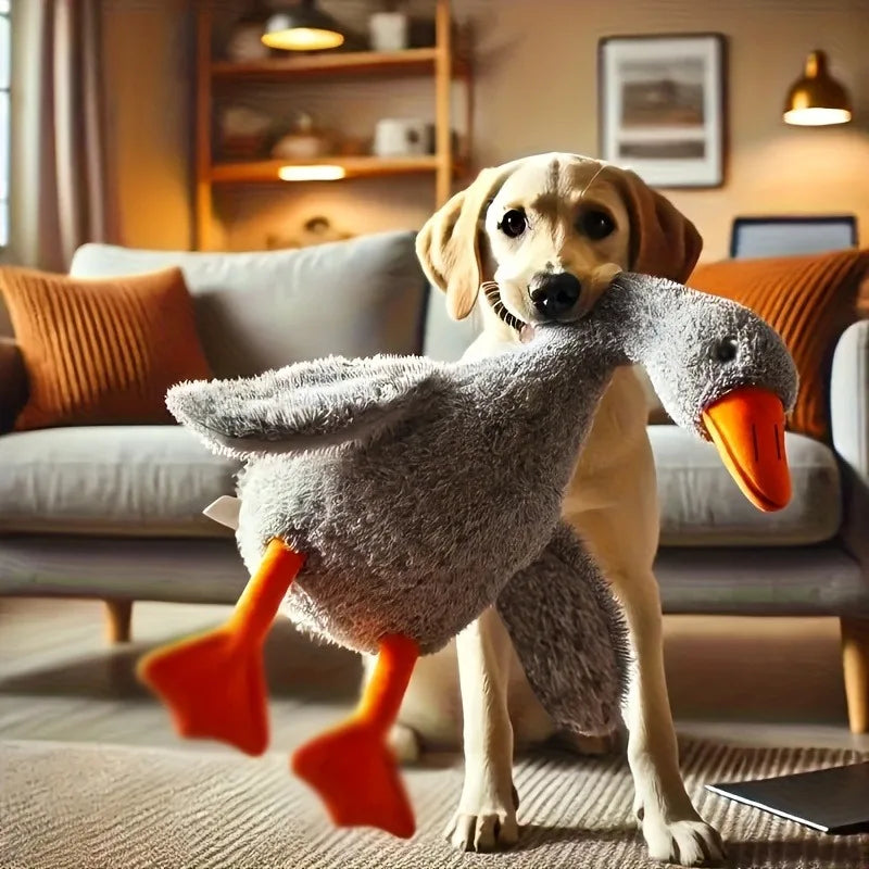 Beauhound Calming Cuddle Duck with a dog